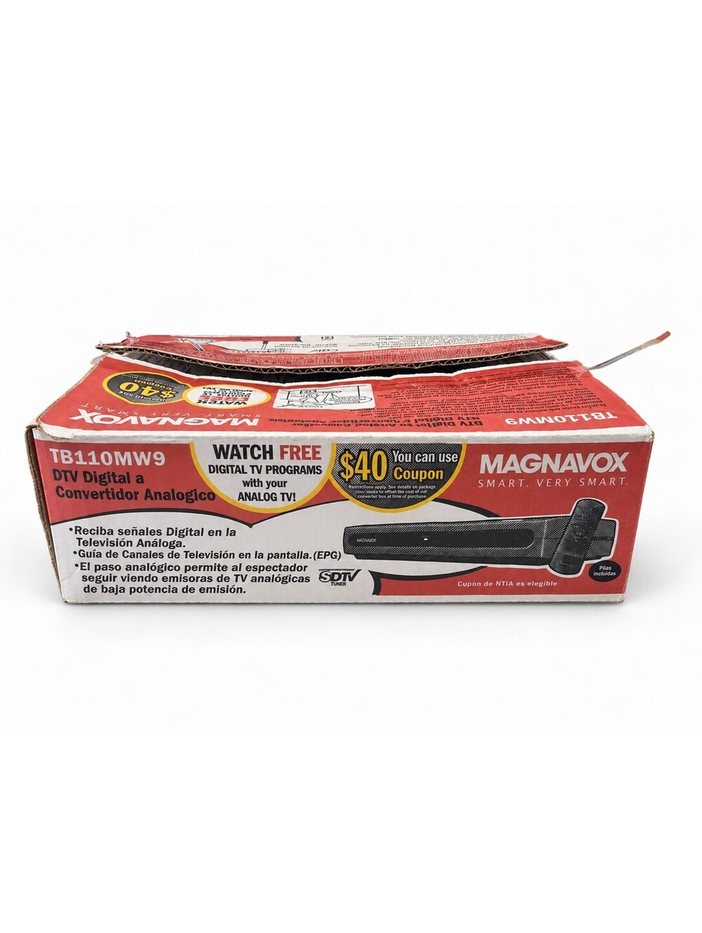 Magnavox TB110MW9 DTV Digital to Analog Converter Box Remote Cables Box